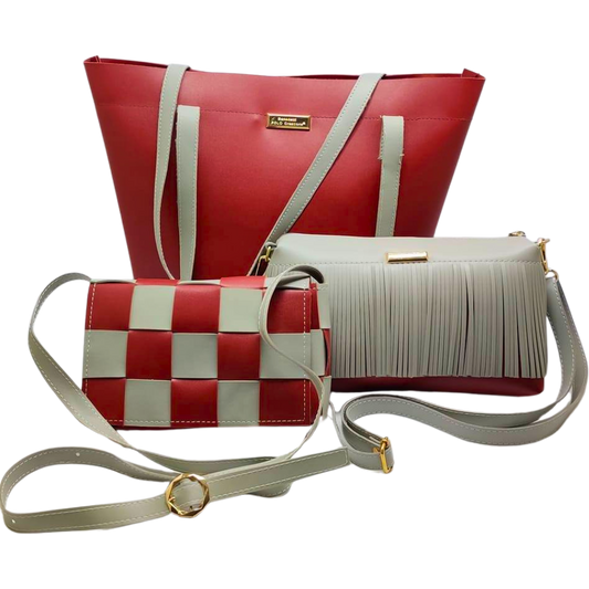 Trio Trend (Red & Off-white)